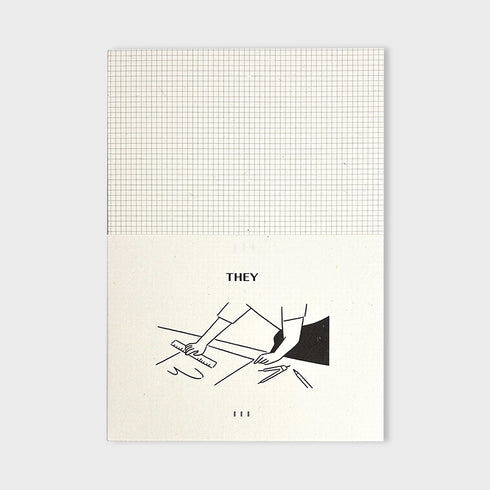 FIKIDIA Writer's Note_they / ライターズノート A5版 方眼 糸かがり綴じ 背表紙グリーン