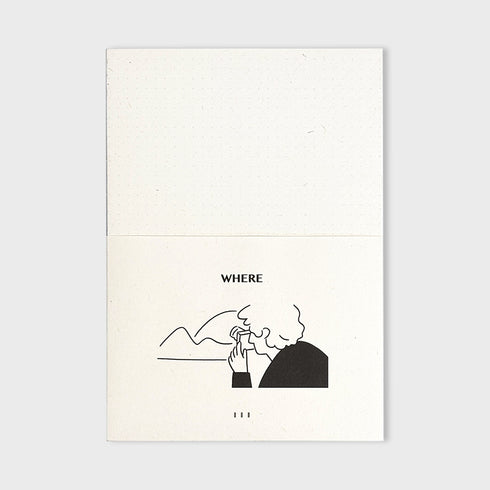 FIKIDIA Writer's Note_where / ライターズノート A5版 ドット 糸かがり綴じ 背表紙ブルー