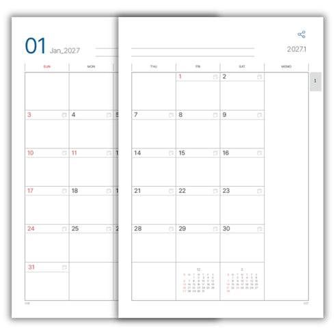 【販売開始】N planner 2027 / Nプランナー2027 デジアナ手帳（ペン別売・2028年3月までの手帳）